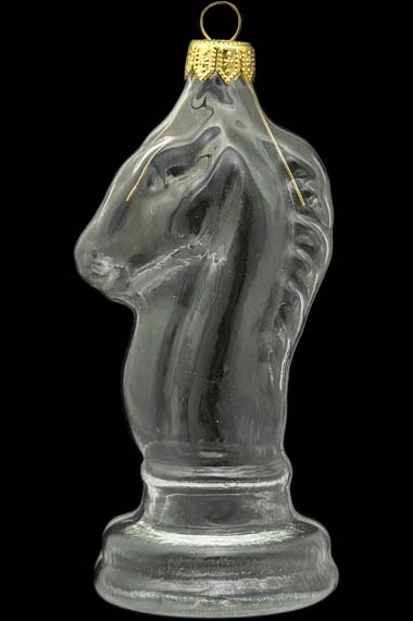 Стеклянная елочная игрушка Заготовка Шахматы-Конь 12,3 см 161517600